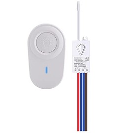 GREENCYCLE Wireless Light Switch and Receiver Kit, Wall Switch Remote Control Lighting Fixture for Ceiling Lights Fans Lamps, No in-Wall Wiring Required, Outdoor 1969ft Indoor 328ft RF Range, 1 Pack