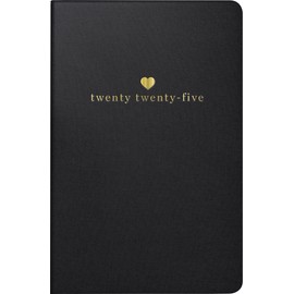 rido/idé Pocket Diary Model Partner/Industrie I (2025) "Heart", 2 Pages = 1 Week, A7, 224 Pages, Faux Leather Cover, Flexible, Black