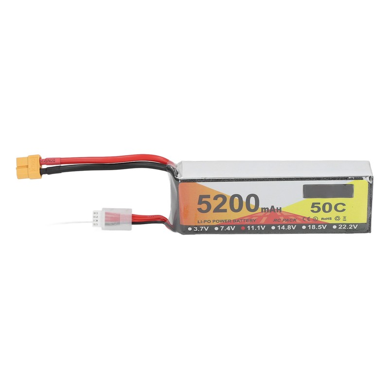 RC Lipo Battery 11.1V 50C Discharge Rate 3S 5200mAh Remote