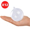 Clear Baubles to Fill x12 Transparent Plastic Fillable Christmas Baubles
