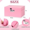 TISEMENT Large Pink Bamboo Box with Combination Lock, Decorative Storage