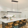 Zihoi Modern Ceiling Pendant Light,47in LED Black Linear Ceiling Chandelier