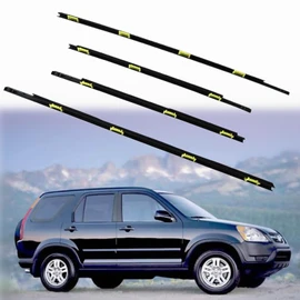 NLQR 4Pcs Outer Door Window Weather Strip Sweep Molded Trim Seal Weatherstrip Kit Compatible with Honda CRV 2002-2006 72450-SCA-E01 72410-SCA-E01 72950-S9A-003 72910-S9A-003