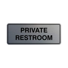 Signs ByLITA Standard Private Restroom Sign(Brushed Silver) - Medium