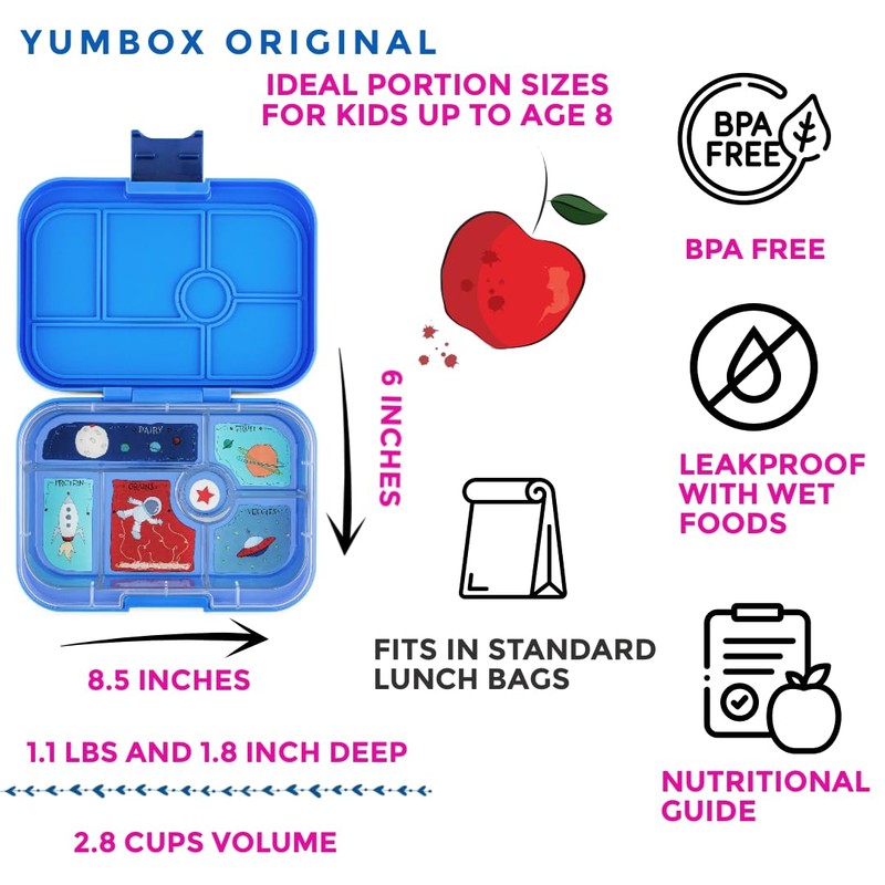 Yumbox Original Leakproof Bento Lunch Box Container for Kids (Surf