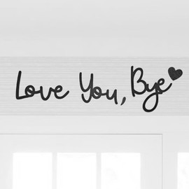 Black Love You Bye Sign above Door, Wooden Words Home Wall Decor, Express Love and Warm Sign with Stickers, Entryway Hallway Decor Indoor, Art Gifts for Bedroom Valentine's Day (1)