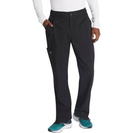 Dickies Men's Scrub Pant Mid Rise Straight Leg Pants with 6 Pockets, Zip Fly Front DK220, L, Black