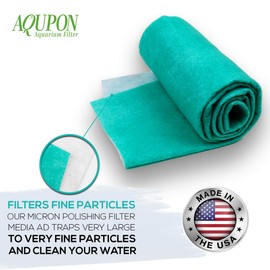 AQUPON Aquarium Polishing Filter Pad 100 Micron - Ultimate Media Pads - Cut to Fit 24" by 36" - for Fish Tanks, Aquaculture, Hydroponics - USA Manufacturer