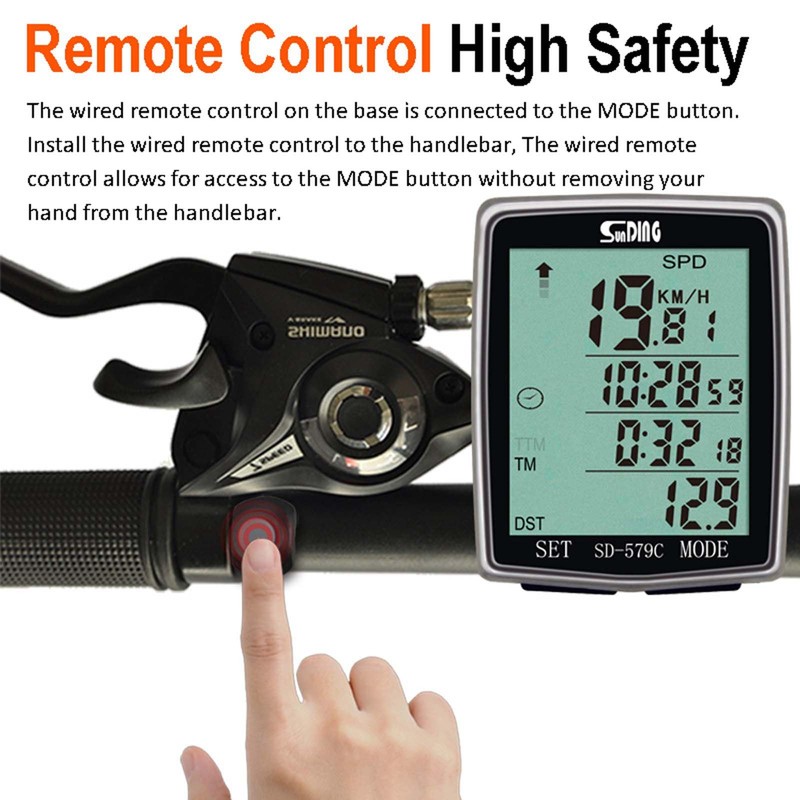 Wireless Bicycle Computer with 31 Functions, 2.0 Inch Multifunctional Bicycle