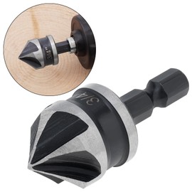 ChgImposs 5PCS Countersink Drill Bit Set, 1/4 Inch Hex Shank High Speed Steel Countersink Bits, 82 Degree 5 Flute Pieces, Counter Sinker Drill Bits for Metal Wood and Plastic