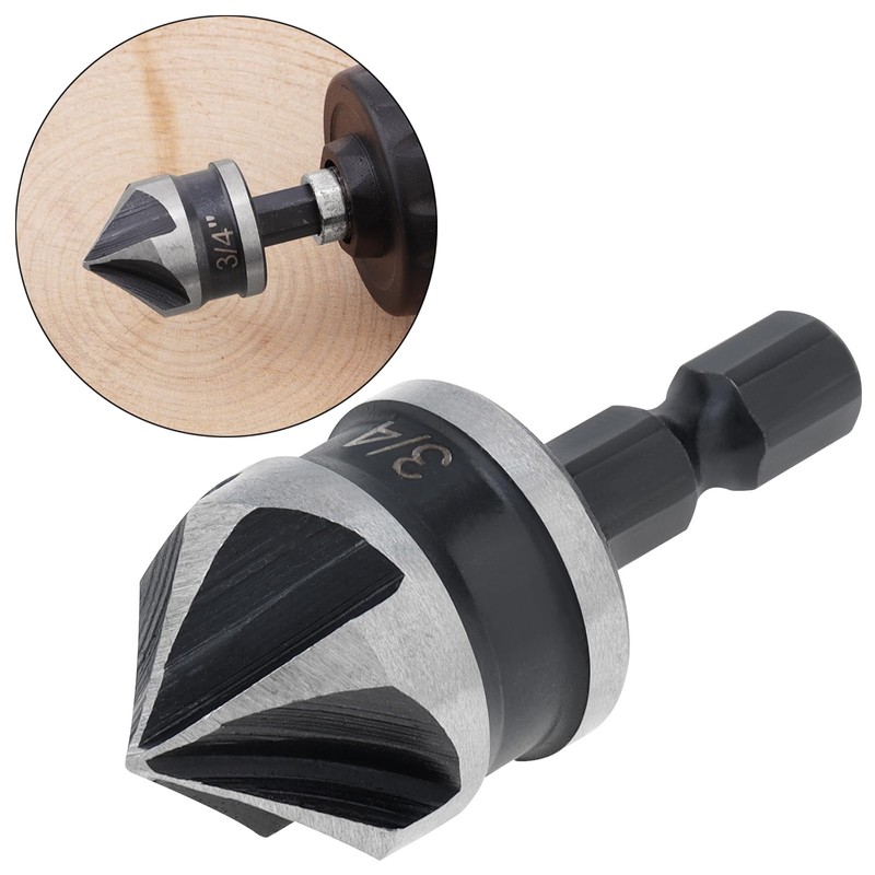 ChgImposs 5PCS Countersink Drill Bit Set, 1/4 Inch Hex Shank