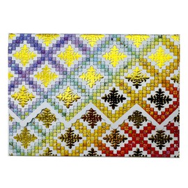 Set of 3 - Irish Chain Quilt Portfolio Boxed Note Cards by Carol Wilson. 10 embossed 4x5 Die-Cut Notecards and Matching Envelopes in Decorative Gift Box with Magnetic Flap. NCP2361