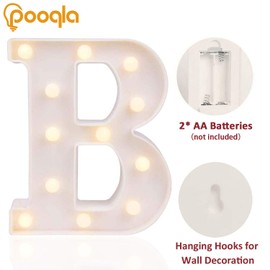 Pooqla LED Marquee Letter Lights Sign, Light Up Alphabet Letters for Wedding Birthday Party Christmas Home Bar Decoration