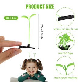 100 Pcs Bean Sprout Hair Clips, Funny Plant Hair Clips, DIY Party/Featival Headwear