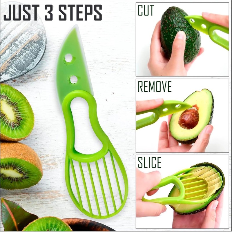 Avocado Peeler 3 in 1 Tool - Hassle-free Avocado Slicer,