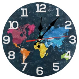 astylishome Garden Clock Art Abstract Round Wall Mounted colorful Circular Silent Non Ticking Simple Stylish Design Clocks for Kitchen Home Office Decor 1105