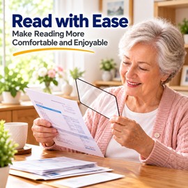 3-Pack 3X Reading Magnifier Sheets for Books, Menus & Documents – Thin Flexible PVC Magnifying Sheets with Black Borders for Small Print