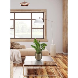 Serene Spaces Living Brass-Toned Aluminum Cachepot Planters, Handcrafted in India, Elegant Wedding, Home & Office Decor, Vintage Planter for Indoor Plants, Flowers, Table Centerpieces, Medium, Single