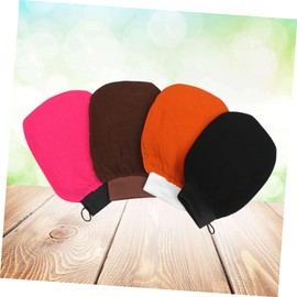 FRCOLOR 2sets Exfoliating Bath Glove Rayon Mitt Shower Mitten Gentle Skin Scrubber Mitt for Sauna Bathing 4pcs*2 Random Color