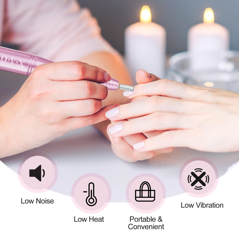 Portable Electric Nail Drill Machine, Professional 20000 RPM USB Manicure
