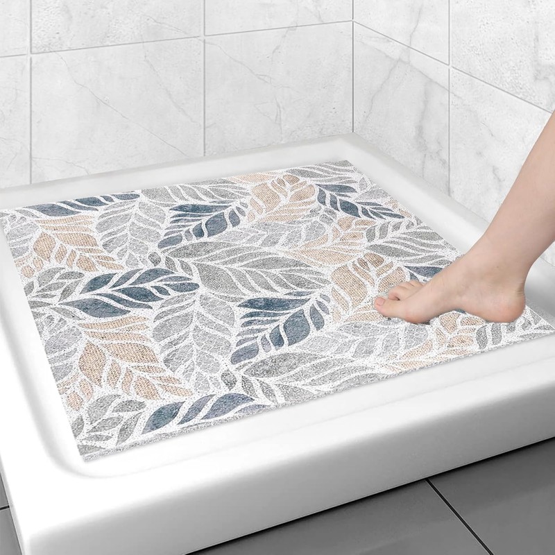 Shower Mats for Inside Shower, Square Loofah Shower Mat Non