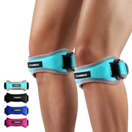 CAMBIVO CAMBIVO 2 Pack Patella Tendon Knee Strap, Knee Support Brace for Women Men, Adjustable Band for Hiking, Soccer, Basketball, Baseball, Running, Tennis, Volleyball, Squats