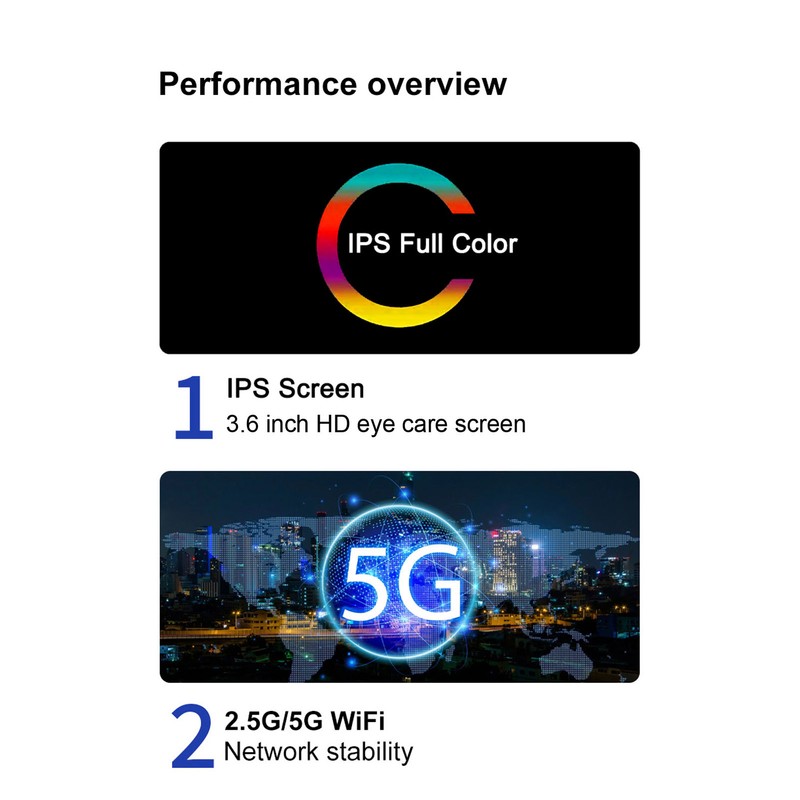 Bluetooth 5.0 MP3 Player 3.6 Inch Touch Screen Smart Noise