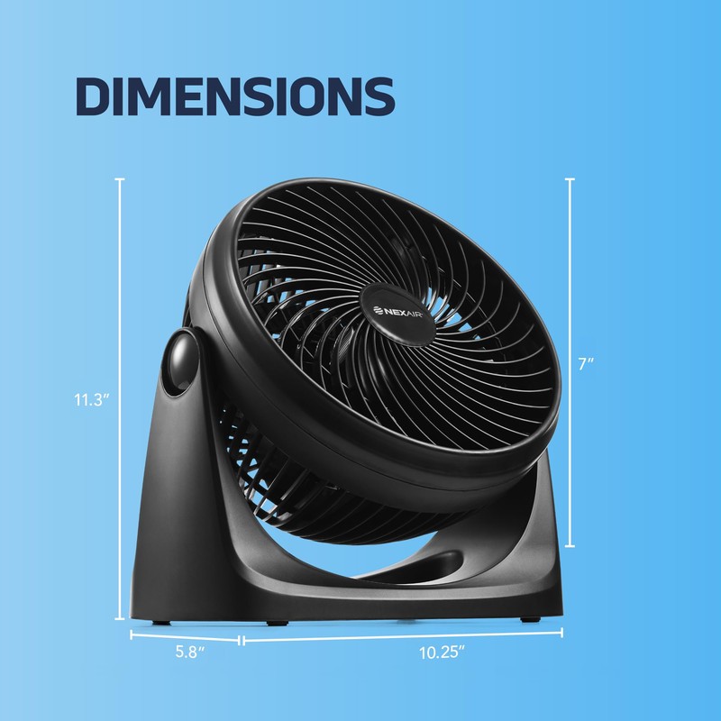 NEXAIR 7" Air Circulator Portable Turbo Fan, 3 Speed Adjustable