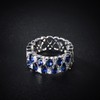 HaoMo Luxury Topaz Sapphire Ring 925 Sterling Silver Wedding Ring