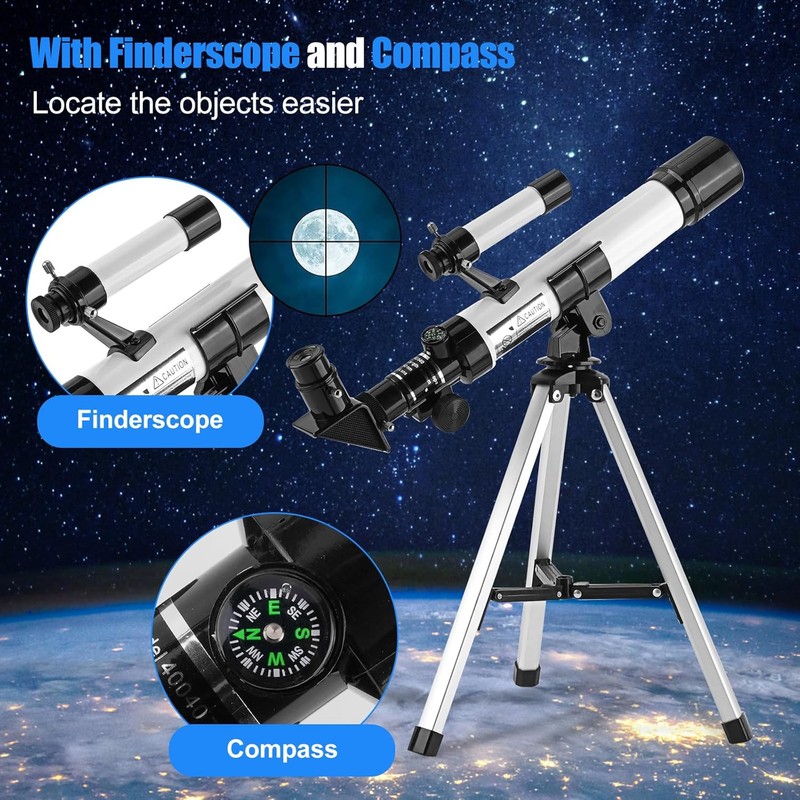Telescope for Kids & Beginners 40mm Aperture 400mm AZ Mount