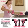 Hi-Spec 58pc Pink 8V USB Electric Drill Driver & Household
