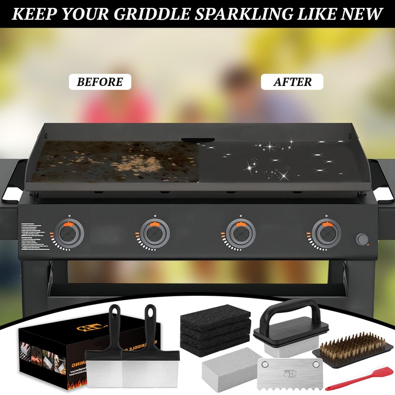 heluqu 14 Pcs Griddle Cleaning Kit for Blackstone, Flat Top