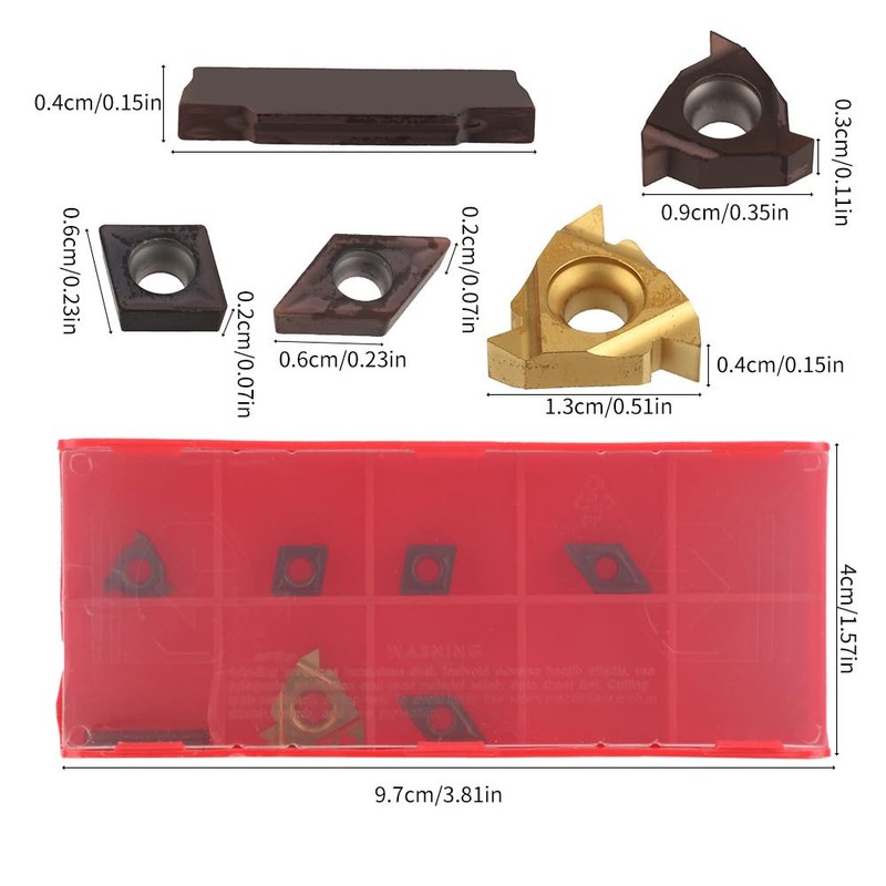 Hancaner 1/2'' 12mm Indexable Lathe Turning Tool 21Pcs Kit- 7Pcs