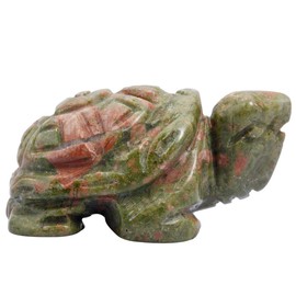 Nupuyai Tortoise Figurine Gemstone Crystal Lucky Charm Reiki Healing Stone Feng Shui Decoration