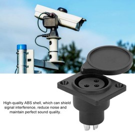 Kuuleyn XLR Socket, Partstock 5pcs XLR 3-Pin Waterproof Female Jack Socket Audio Speaker Panel Mount Connector Adapter for Microphone Black