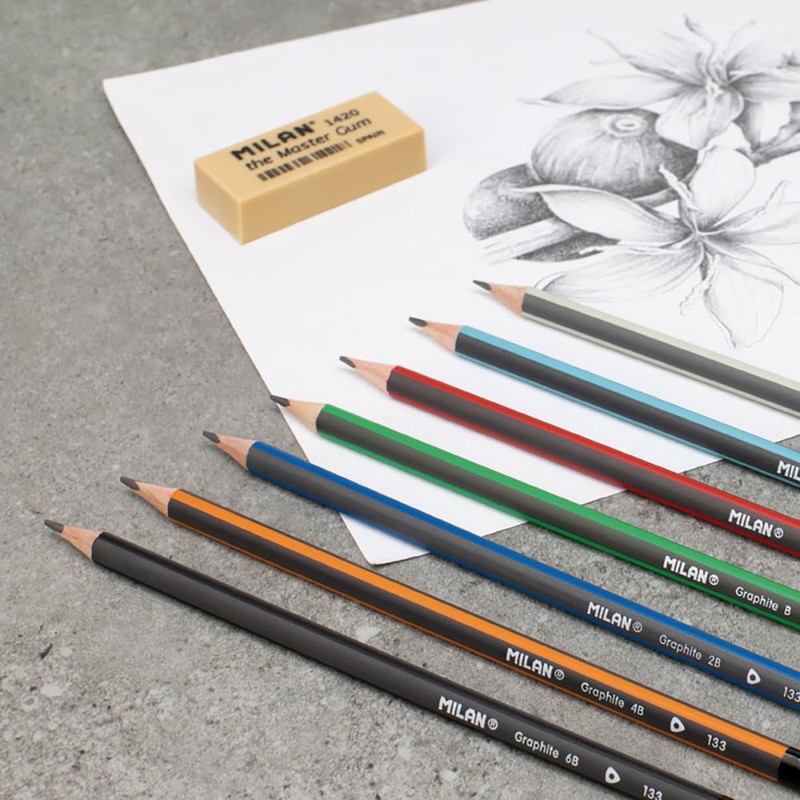 MILAN® 7 Graphite Pencils (2H, H, HB, B, 2B, 4B,