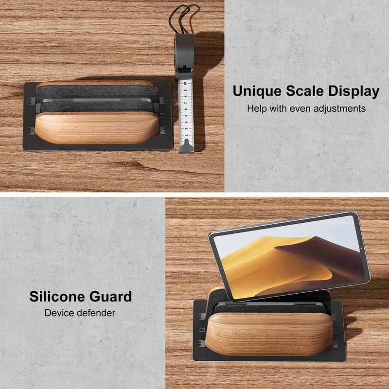 UPERGO Vertical Laptop Stand, Dual Slot Wooden Laptop Holder Vertical