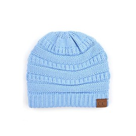 C.C Exclusives Gorro de Punto de Cables, Grueso, Suave y cálido, Gorro de Lana Gruesa (HAT-20A) (HAT-30) (HAT-730), Azul pálido, Talla única