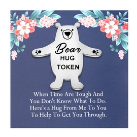 TGBJE Hug Gifts Hug Token Gift Bear Hug Gift Small Pocket Hug Token Isolation Gift Long Distance Relationship Gifts Couples Gift (C-bear token)