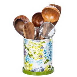 MUUBOOX Utensil Holder, 6.7" Ceramic Farmhouse Kitchen Utensil Holder for Countertop,Morden Utensil Organizer for Spatula with drip tray,Kitchen Decor,Wedding Gift ﻿