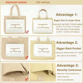 UERRUAM Tote Bag for Women with Pockets Large Corduroy Bag for Work Laptop Bag Crossbody Bag Everyday Handbag 2024