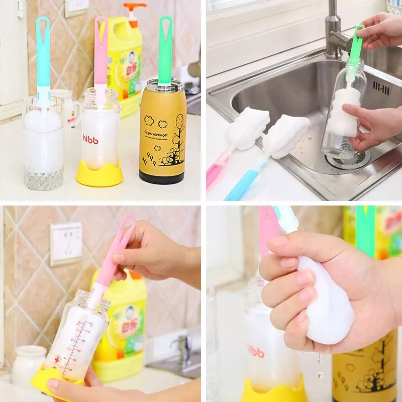 Universo en Linea 3 Esponja Cepillo Limpieza Mango Desmontable Vasos