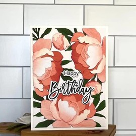 Peony Flower Metal Die Cuts, Lovely Layers Peony Cutting Dies Cut Stencils DIY Scrapbooking Cards Decorative Embossing Paper Dies for Album Card Making Scrapbooking Making