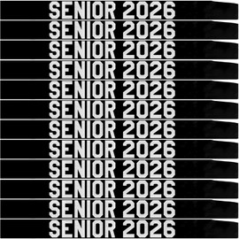 12PCS Senior Sash 2027 Glitter Letter Class of 2027 Graduation Sash Finally Graduated Cheerleader Party Decorations Black Silver