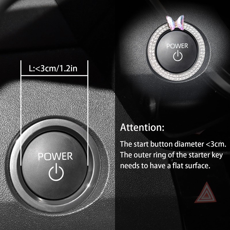 ORIESSE Black Bow Tie Rhinestone Engine Start Button Ring -