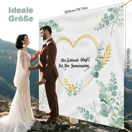 Wedding Heart to Cut Out - 200 x 180 cm Wedding Sheet for Cutting Out - High-Quality Wedding Bed Sheet with 2 Scissors - Registry Office Surprise - Wedding Game for the Bride and Groom (A)