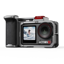 BRDRC - Kit de agarre para DJI Action 5 Pro 4 3 (con jaula), soporte de mango, soporte de expansión con botón de obturador, liberación rápida, zapato fría para DJI Osmo Action 5 Pro 4 3 Accesorios