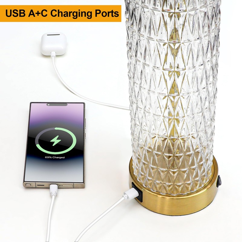 Oneach 27.75” Table Lamps Set of 2, Gold Modern Bedside