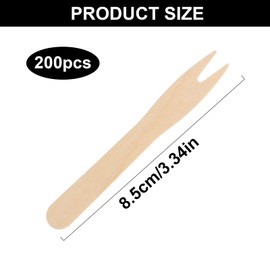 Chip Fork, 200 Wooden Forks, Wooden Cutlery, Party Cutlery, French Fries, Forks, Party Tableware for Party, Birthday, Camping and Picnic, 85 mm