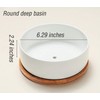 WEIYON-6.29 inchSucculent Planter Ceramic with Bamboo Tray, Modern White Ceramic